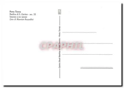 Porto Torres — Basílica de S. Gavino, interior com três naves — Centro das Estudos de Porto Torres — Verso