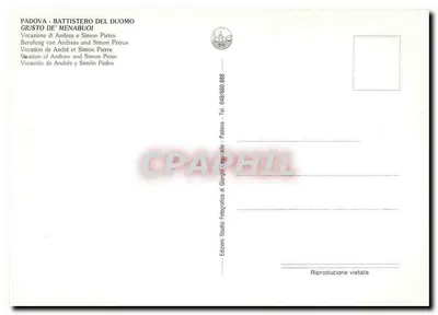 Padova - Baptistério do Duomo — Vocação de André e Simão Pedro — Edições Giusto de' Menabuoi — Verso