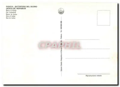 Padova — Baptysterium Duomo — Pocałunek Judasza — Wydawnictwo Giusto De' Menabuoi — Rewers