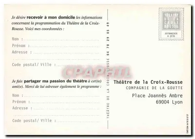 Teatro da Croix-Rousse — Temporada 97/98 — Companhia da Goutte — Verso