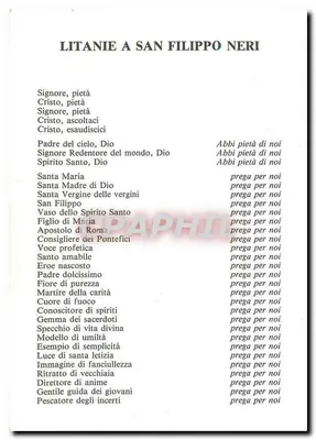 Efige świętego F. Neri czczona w kaplicy Domu Matki Zakonu Świętego F. Neri w Florencji — CRAPHIL — Rewers