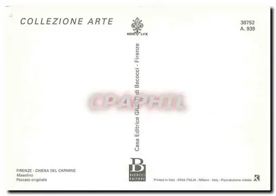 Adama i Ewy — Adama i Ewy w ogrodzie — Masolino — Zbiór Sztuki, Wydawnictwo Becocci, n° 38752 — Rewers