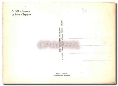 A Porta da Espanha — Bayonne — L. Lavielle — Verso