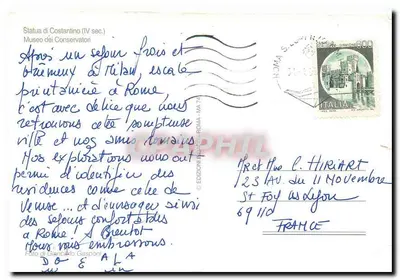 Gato no pé de uma estátua — Roma — Éditions Gasponi — Verso
