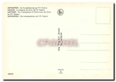 Die Abnahme vom Kreuz — von P.P. Rubens — Verlag Th. Il. N.V., Brüssel, Nr. 400/26 — Rückseite