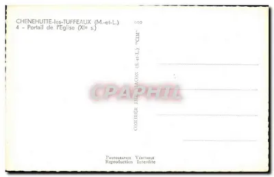 Chenehutte-les-Tuffeaux — Porta da Igreja (século XII) — Combiér (CLM) — Verso