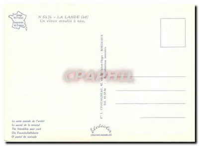 Młyn wodny Landais — z XVIII wieku — Wydawca L. Chatagneau, N° 6434 — Rewers