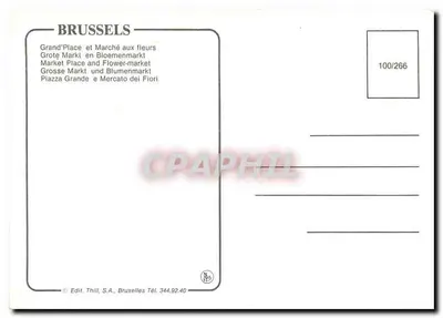 Bruxelas - Grand'Place e Mercado de Flores — Edit. Thill, S.A. n°100/266 — Verso