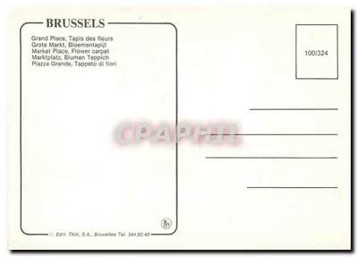 Grand Place — Tapete de flores — Edit. Thill, S.A. n°100/324 — Verso