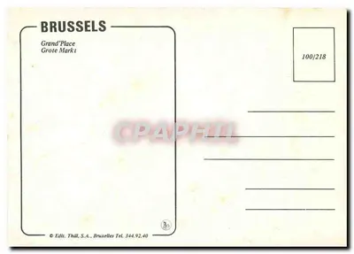 Bruxelas — Grand'Place — Edit. Thill, S.A., Bruxelas — Verso