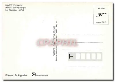 Hendaye — Wybrzeże Basque — Wydawca COMPA-CARTERIE, Toulouse — Rewers