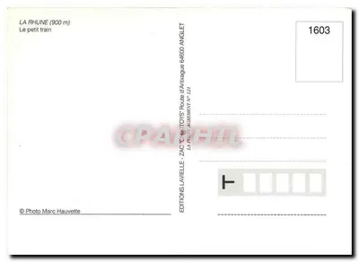 La Rhune (900 m) — O pequeno trem — Edições Lavielle, n° 1603 — Verso
