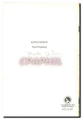 Kingfisher — ilustracja naturalistyczna — Noel Hopking, CCL-L187 — Rewers