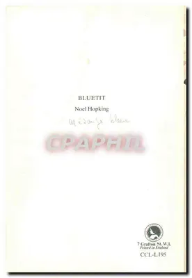 Niebieski ptak — na kwietnej gałęzi — Noel Hopking, CCL-L195 — Rewers
