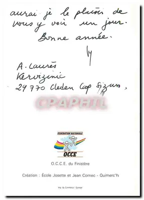 Ptak w locie — gwiazdowa noc — OCCE Finistère — Rewers