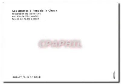 Grumy na pont de la Chaux — ilustracja Pierre Duc, teksty André Besson — Rotary Club de Dole — Rewers