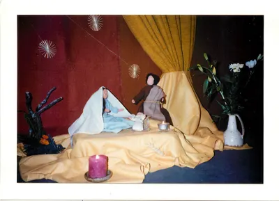 Nascimento de Jesus — cena com Maria, José e o Menino Jesus
