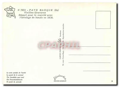 Wyjazd na rynek w 1830 — scena życia wiejskiego — Stare Grawerki, N° 7691 — Rewers