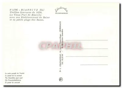 O Velho Portinho em Biarritz em 1858 — gravura de Léon Cléry — edição N 4796 — Verso