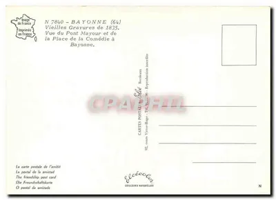 Bayonne nel 1835 — Il Ponte Mayour — Vecchie Incisioni del 1835 — Verso