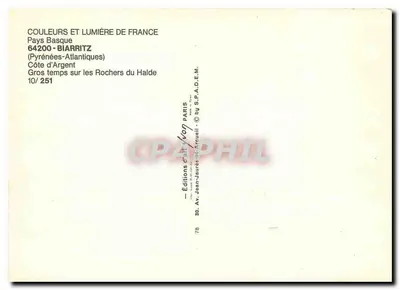Biarritz — Zilveren Kust op de Roken van Halde — Edities Jean-Jauret-Arcuelli — Achterkant