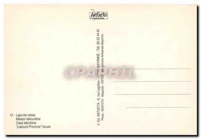 Dom labourdzyński — Lapurtar etxea — Éd. Antixeta, Bayonne — Rewers