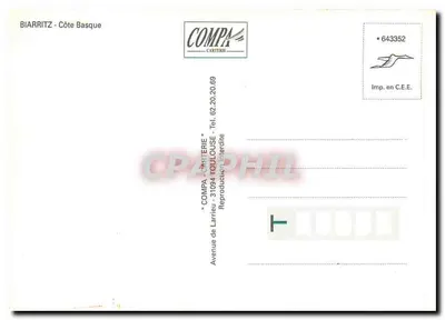 Biarritz - Costa Vasca — COMPA-CARTERIE, serie 643352 — Reverso