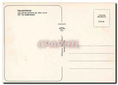 O Agricultor — Tema rural com vacas e camponês — Coleção 'As-de-Cœur' n°30 R 68 — Verso