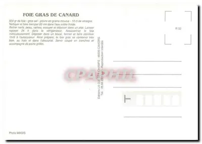 Feira de Foie Gras de Pato — receita — Edições LA CLE DES CHAMPS — Verso