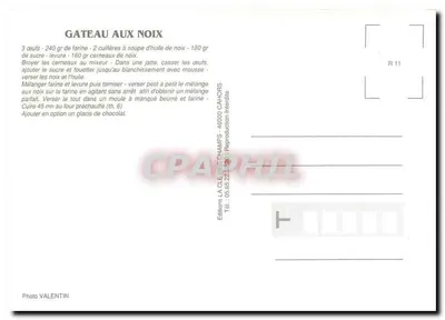 Tort z orzechami — Pecharmant — Éditions La CLE des Champs, R11 — Rewers