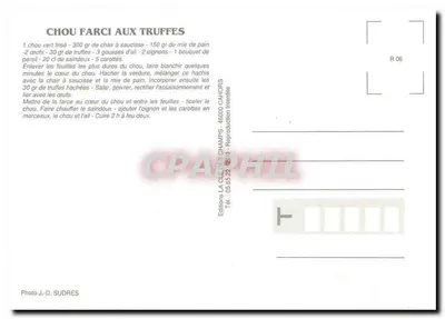 Chou recheado com Trufas — receita — Edições LA CLE DES CHAMPS, n° R 06 — Verso