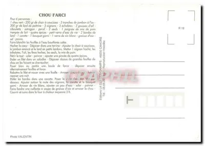 Chou recheado — receita — Edições La Clé des Champs, n° R.18 — Verso