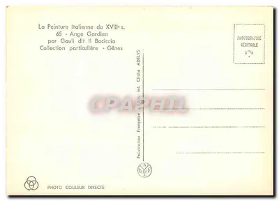 Anjo Guardião — Pintura Italiana do Século XVIII — por Gaulli dito Il Baciccio — Coleção Particular — Gênova — Verso