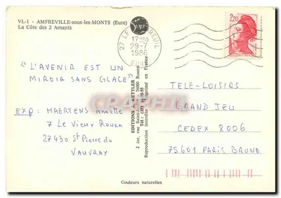 De Kust van de Twee Liefhebbers — Amfreville-sous-les-Monts — MAKET — Achterkant