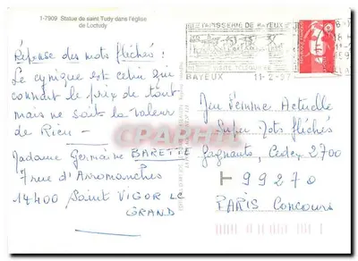 São Tudy, padroeiro de Loctudy e da Ilha Tudy — Editor: JOS. ATELAUIN, n° 1-7909 — Verso