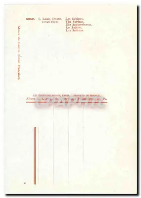 As Sabinas — pintura de J. Louis David (1748-1825) — Éditions Nomis, Paris — Verso