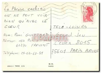 Flores de cerejeira — série 7600 — M.D. Paris — Verso