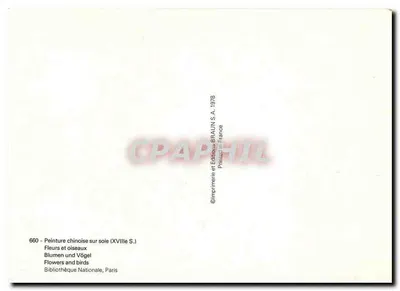 Kwiaty i ptaki — chińska malowanka na jedwabiu (XVIII wiek) — Wydawnictwo i Edycje BRAUN S.A., Francja — Rewers