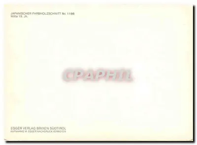 Ptak i begonia — japońska wycinka — wydawca: Egger Verlag Brixen Südtirol, nr 1198 — Rewers