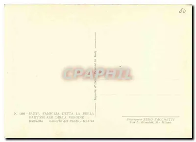 Santa Familia llamada la Perla — Detalle de la Virgen — Rafael — Galería del Prado - Madrid — Reverso