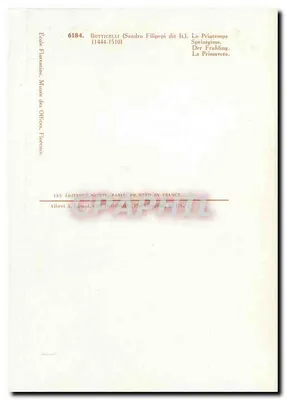 A Primavera — Escola Florentina — Botticelli (Sandro Filipepi dit It.) — Editora: Les Éditions Nomus, Paris — Verso