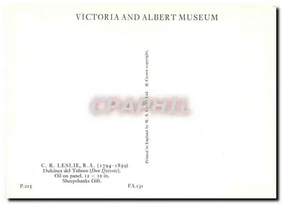 Dulcinea del Toboso (Dom Quixote) — C. R. Leslie, R.A. — Museu Victoria and Albert — Verso