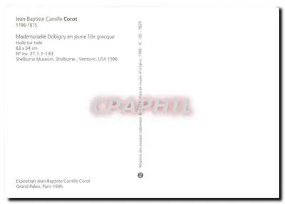 Mademoiselle Dobigny como jovem grega — Óleo sobre tela — Exposição Corot, Grand Palais, Paris 1996 — Verso