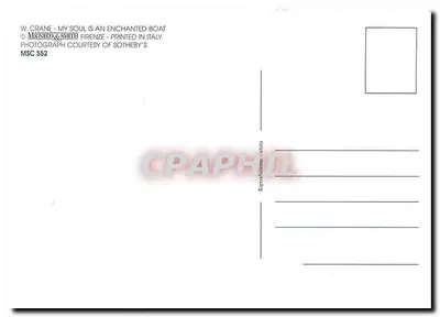 W. Crane - Moja dusza to zaklęta łódź — reprodukcja — Migneco & Smith, MSC-552 — Rewers