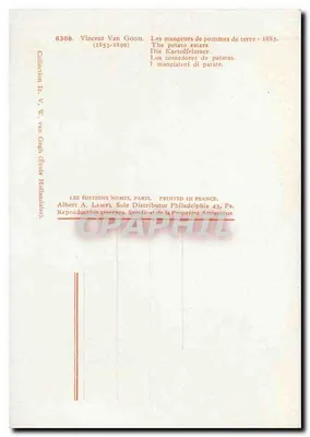 Osiądzający ziemniaki — 1885 — Éditions Nomis, Paryż, n° 6308 — Rewers