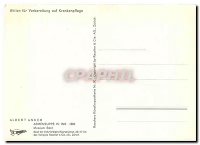 Armensuppe in Ins — Albert Anker — éditeur Rascher & Cie, Zürich — Verso