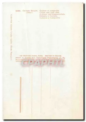 Gitara i kompot — reprodukcja z Georges Braque — Éditions Nomis, Paryż — Rewers