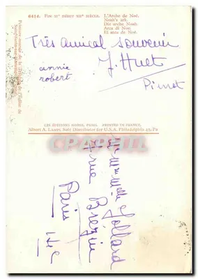 Arka Noego — Koniec XI wieku, początek XII wieku — Les Éditions Nomis, Paryż — Rewers