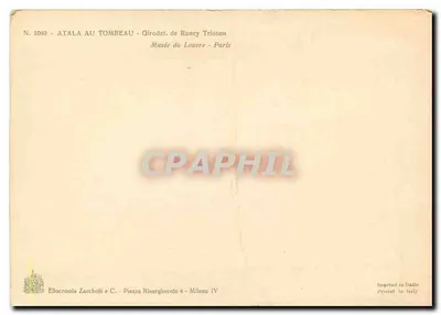 Atala bij het graf — Girodet de Roncy Trionson — Uitgave Zacchetti & C. Milaan — Achterkant