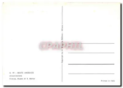 Annoncja — Beato Angelico — Wydawca A. Martello, Mediolan — Rewers